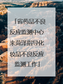 省药品不良反应监测中心来菏泽指导化妆品不良反应监测工作